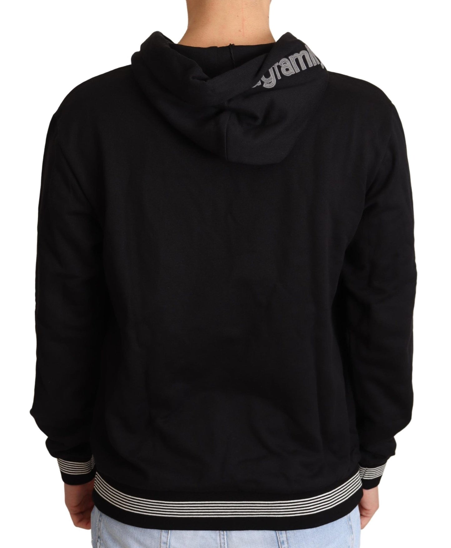 Pull à capuche en coton noir Dolce &amp; Gabbana #dgfamily