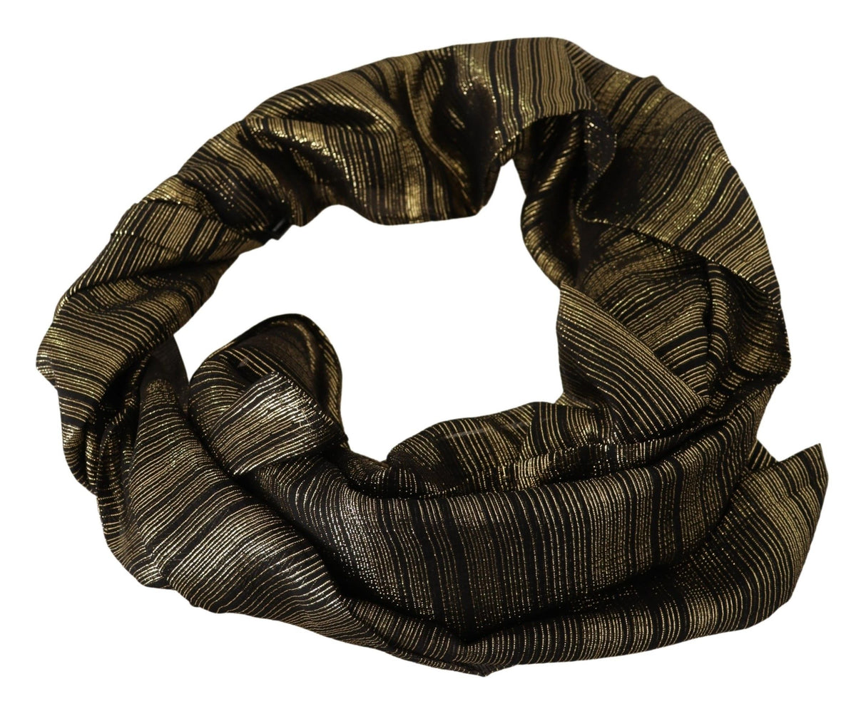 Foulard châle en soie stretch métallisé doré Dolce &amp; Gabbana