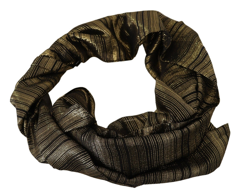 Foulard châle en soie stretch métallisé doré Dolce &amp; Gabbana
