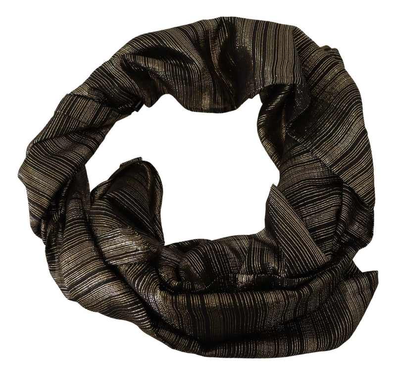 Foulard châle en soie stretch métallisé doré Dolce &amp; Gabbana