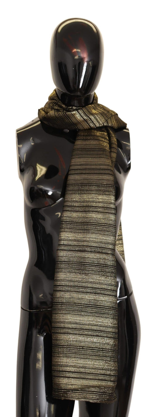Dolce &amp; Gabbana Metallic Gold Zijden Stretch Sjaal Wikkelsjaal