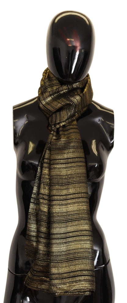 Dolce &amp; Gabbana Metallic Gold Zijden Stretch Sjaal Wikkelsjaal