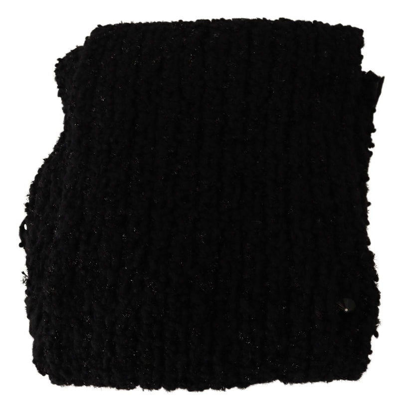 Écharpe châle en tricot de laine vierge noire Dolce &amp; Gabbana