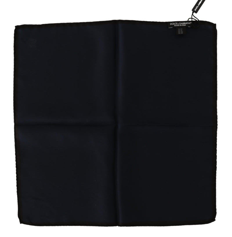 Dolce &amp; Gabbana Zwarte Vierkante Zakdoek 100% Zijden Sjaal
