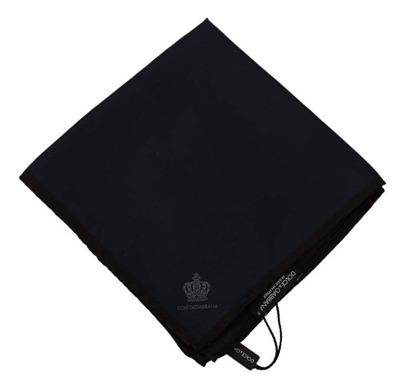 Dolce &amp; Gabbana Zwarte Vierkante Zakdoek 100% Zijden Sjaal