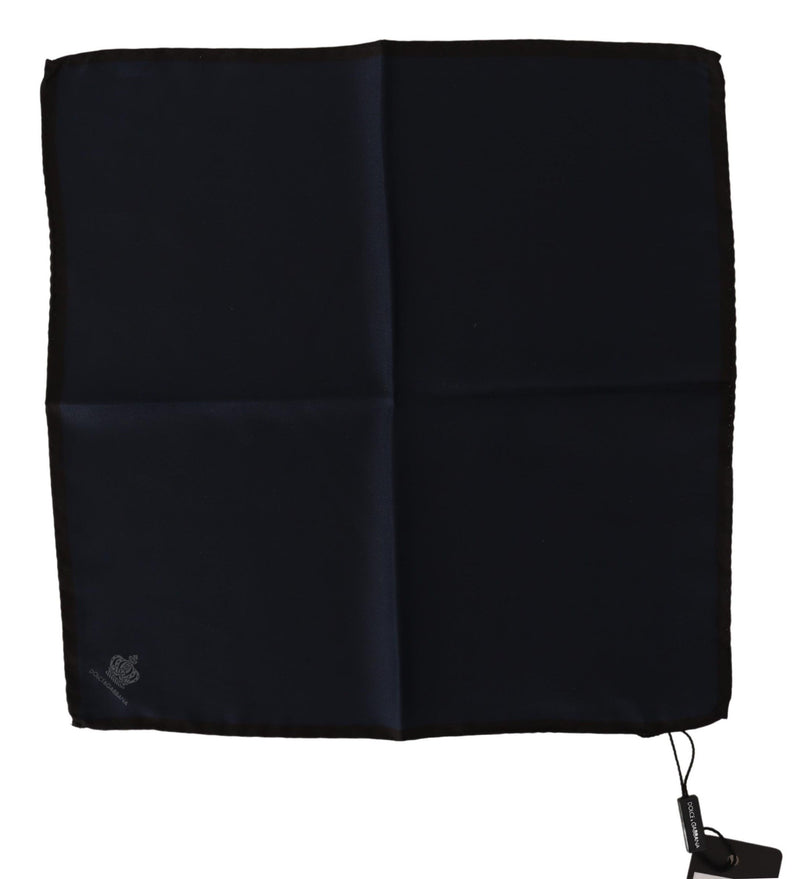 Dolce &amp; Gabbana Zwarte Vierkante Zakdoek 100% Zijden Sjaal