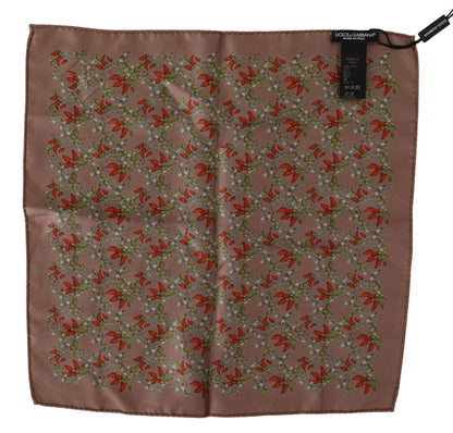 Mouchoir en soie imprimé carottes marron Dolce & Gabbana
