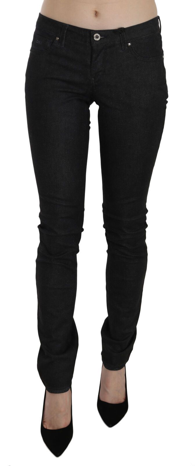 Costume National - Jeans décontractés skinny taille basse noirs