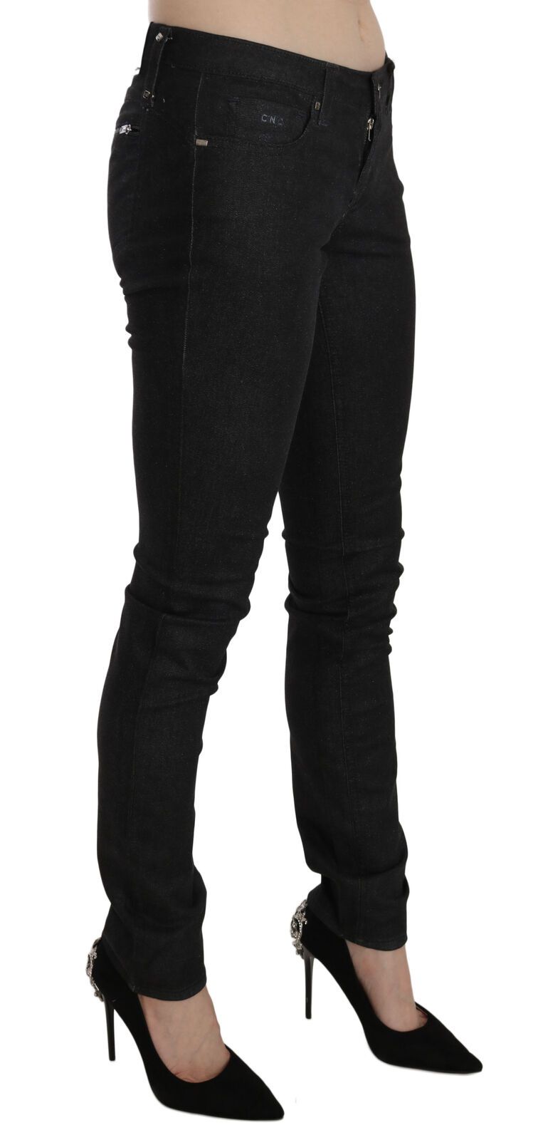 Costume National - Jeans décontractés skinny taille basse noirs