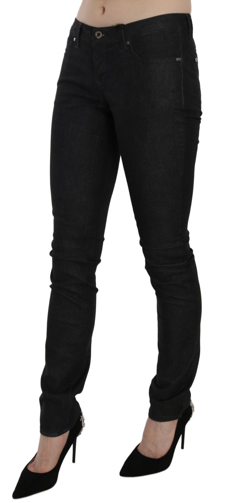 Costume National - Jeans décontractés skinny taille basse noirs