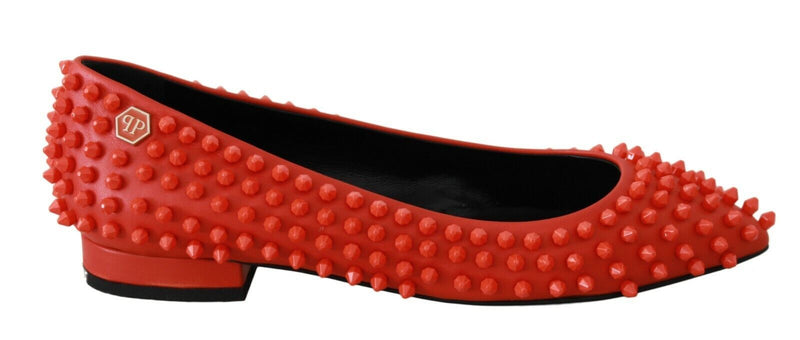 Ballerines en cuir orange WHAT I DO de Philipp Plein