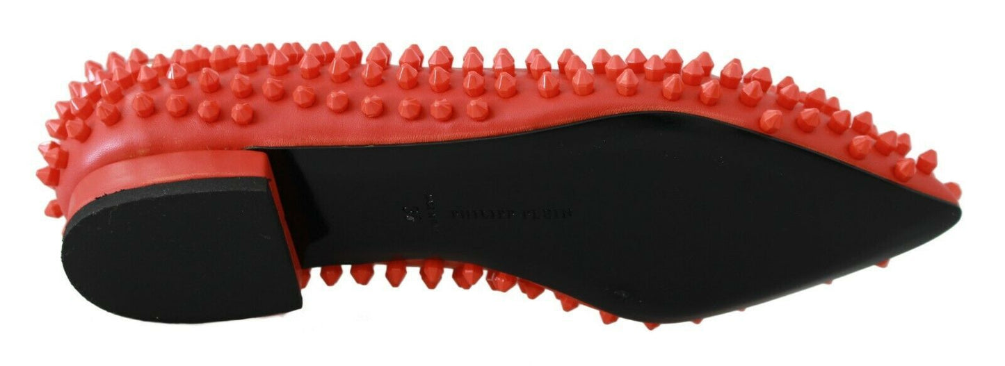 Ballerines en cuir orange WHAT I DO de Philipp Plein