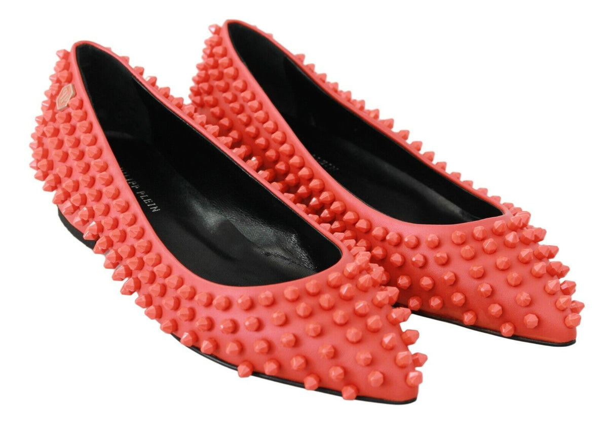 Ballerines en cuir orange WHAT I DO de Philipp Plein