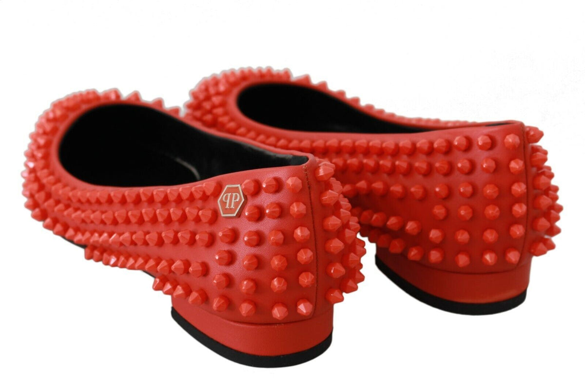 Ballerines en cuir orange WHAT I DO de Philipp Plein