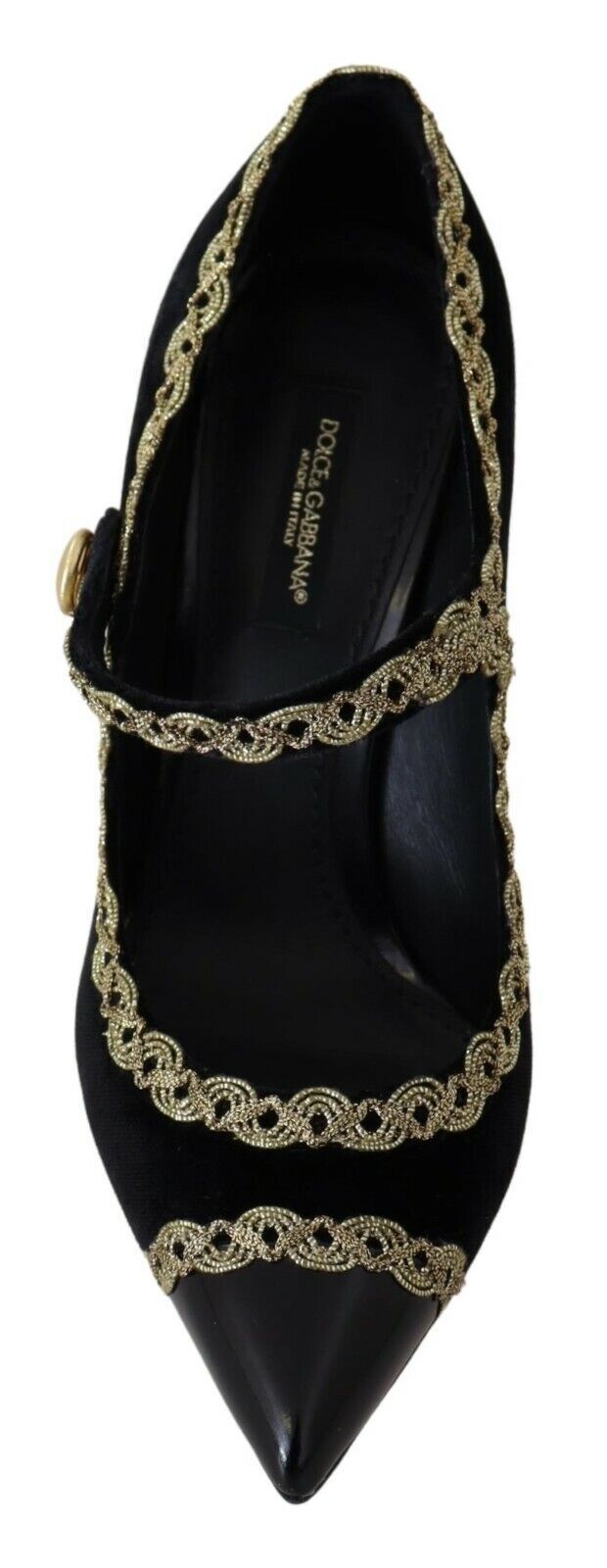 Escarpins Mary Jane en velours noir ornés de strass de Dolce &amp; Gabbana