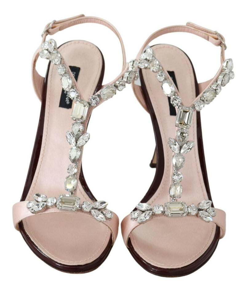 Sandales Keira à talons roses ornées de cristaux de Dolce &amp; Gabbana