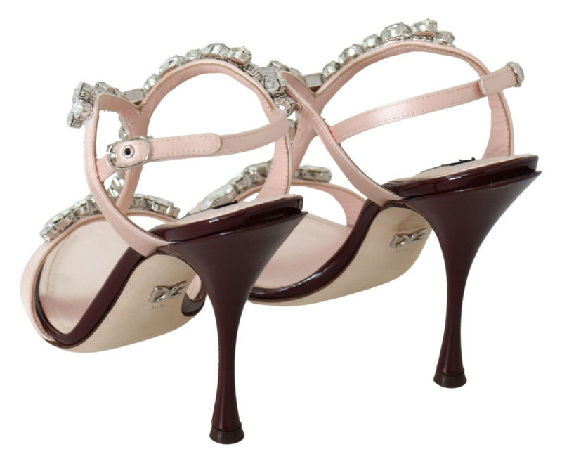 Sandales Keira à talons roses ornées de cristaux de Dolce &amp; Gabbana