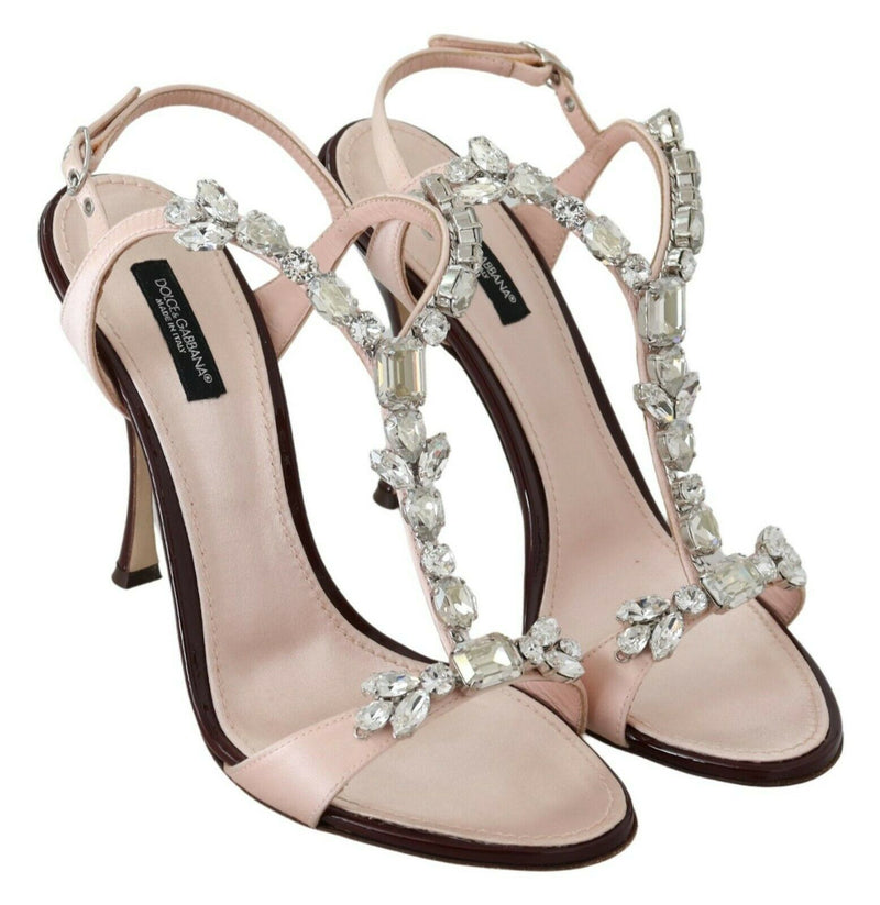 Sandales Keira à talons roses ornées de cristaux de Dolce &amp; Gabbana