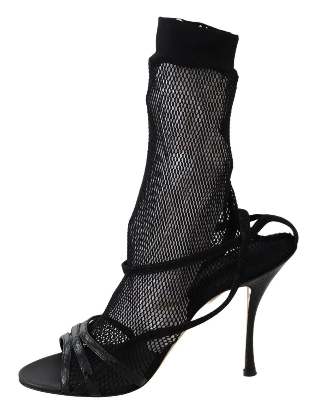 Sandales compensées en daim noir Dolce &amp; Gabbana