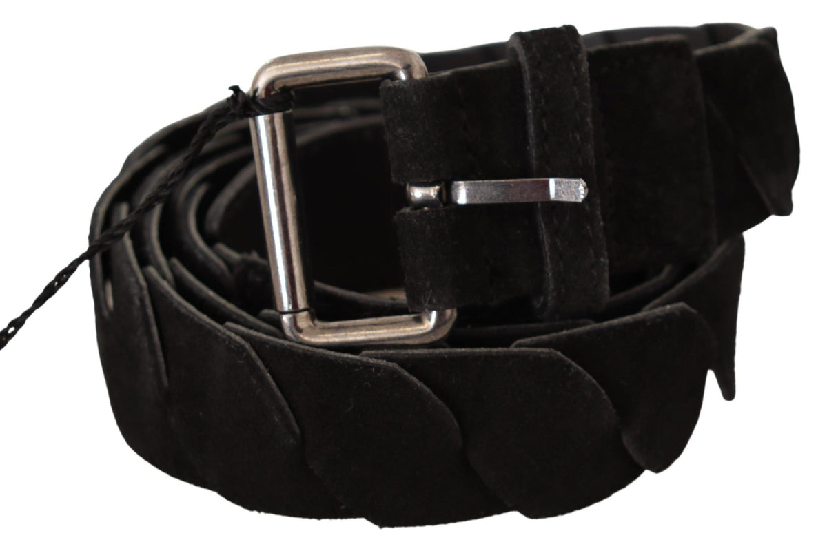 Ceinture GF Ferre noire WX à boucle argentée