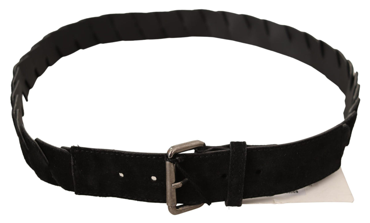 Ceinture GF Ferre noire WX à boucle argentée