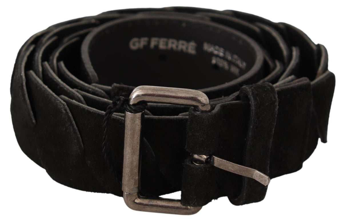 Ceinture GF Ferre noire WX à boucle argentée