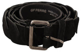 Ceinture GF Ferre noire WX à boucle argentée