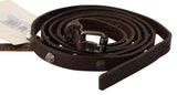 Ceinture en cuir marron avec boucle argentée de style national