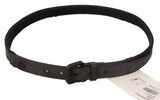 Ermanno Scervino Ceinture en cuir noir avec boucle et logo pour femme