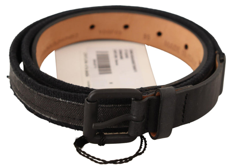 Ermanno Scervino Ceinture en cuir noir avec boucle et logo pour femme