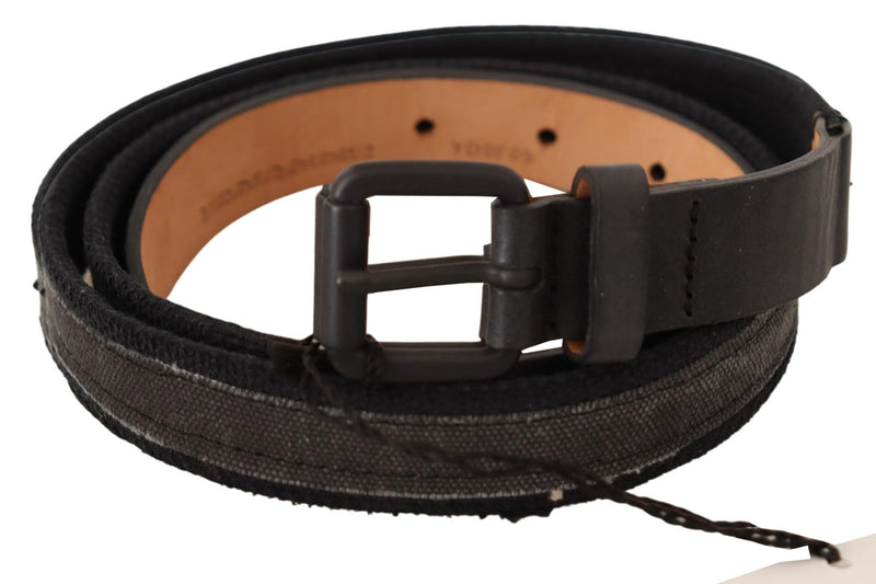 Ermanno Scervino Ceinture en cuir noir avec boucle et logo pour femme