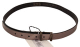 Ceinture à boucle en cuir métallisé rose Costume National
