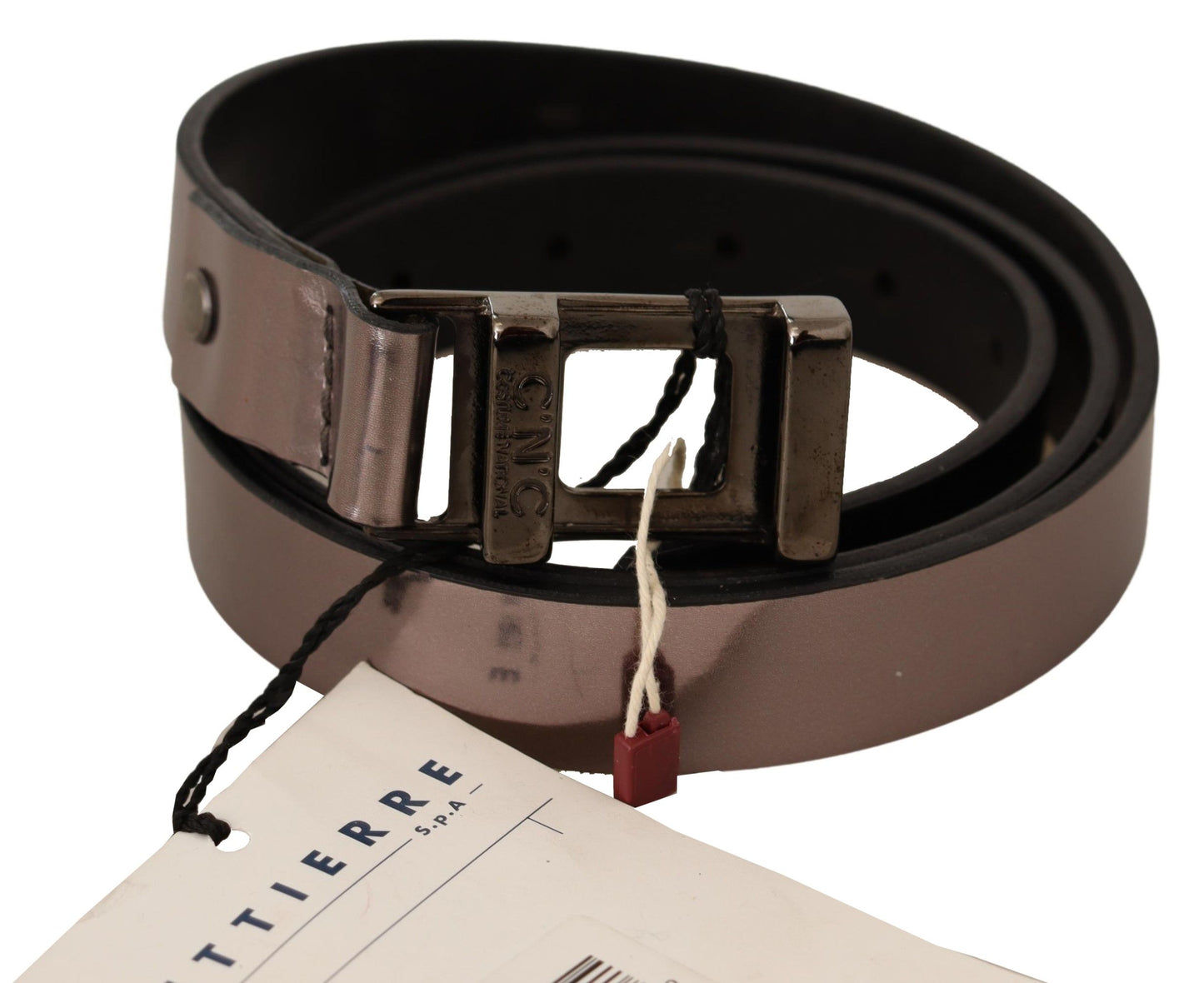 Kostuum Nationale Roze Metallic Leren Gesp Riem