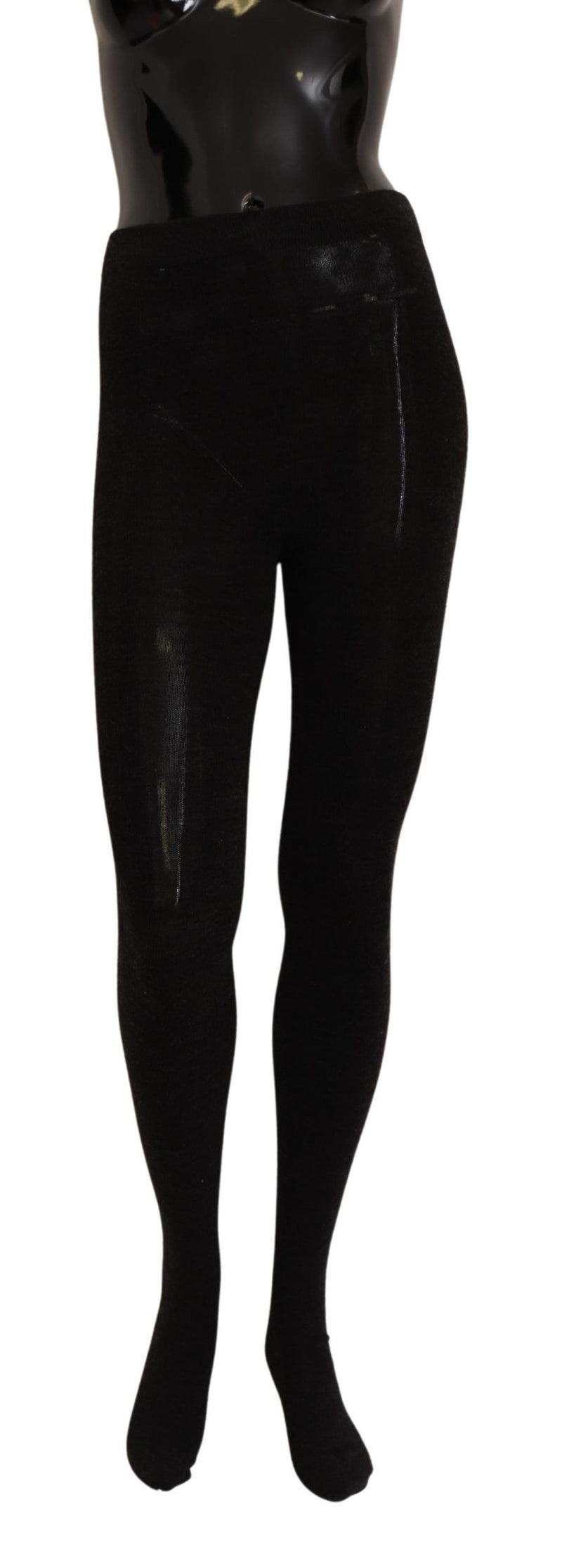 Chaussettes collants en laine extensible noire Dolce &amp; Gabbana