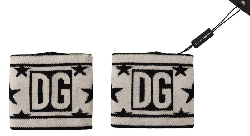 Bracelet Dolce & Gabbana en laine blanche et noire avec logo #DGMILLENNIALS