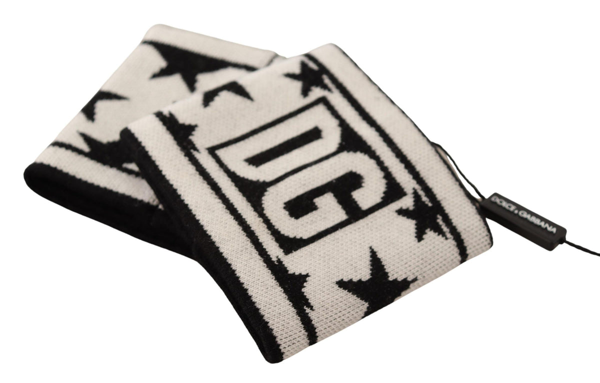 Bracelet Dolce & Gabbana en laine blanche et noire avec logo #DGMILLENNIALS