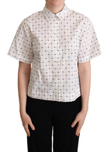 Haut en coton à col et pois blancs de Dolce &amp; Gabbana