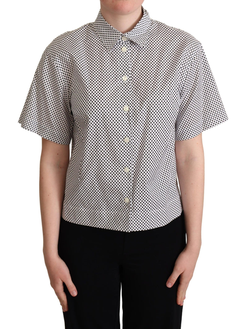 Chemise à col blanc et pois noirs de Dolce &amp; Gabbana