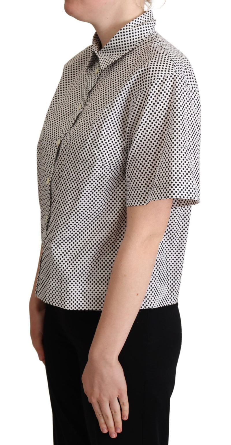 Chemise à col blanc et pois noirs de Dolce &amp; Gabbana