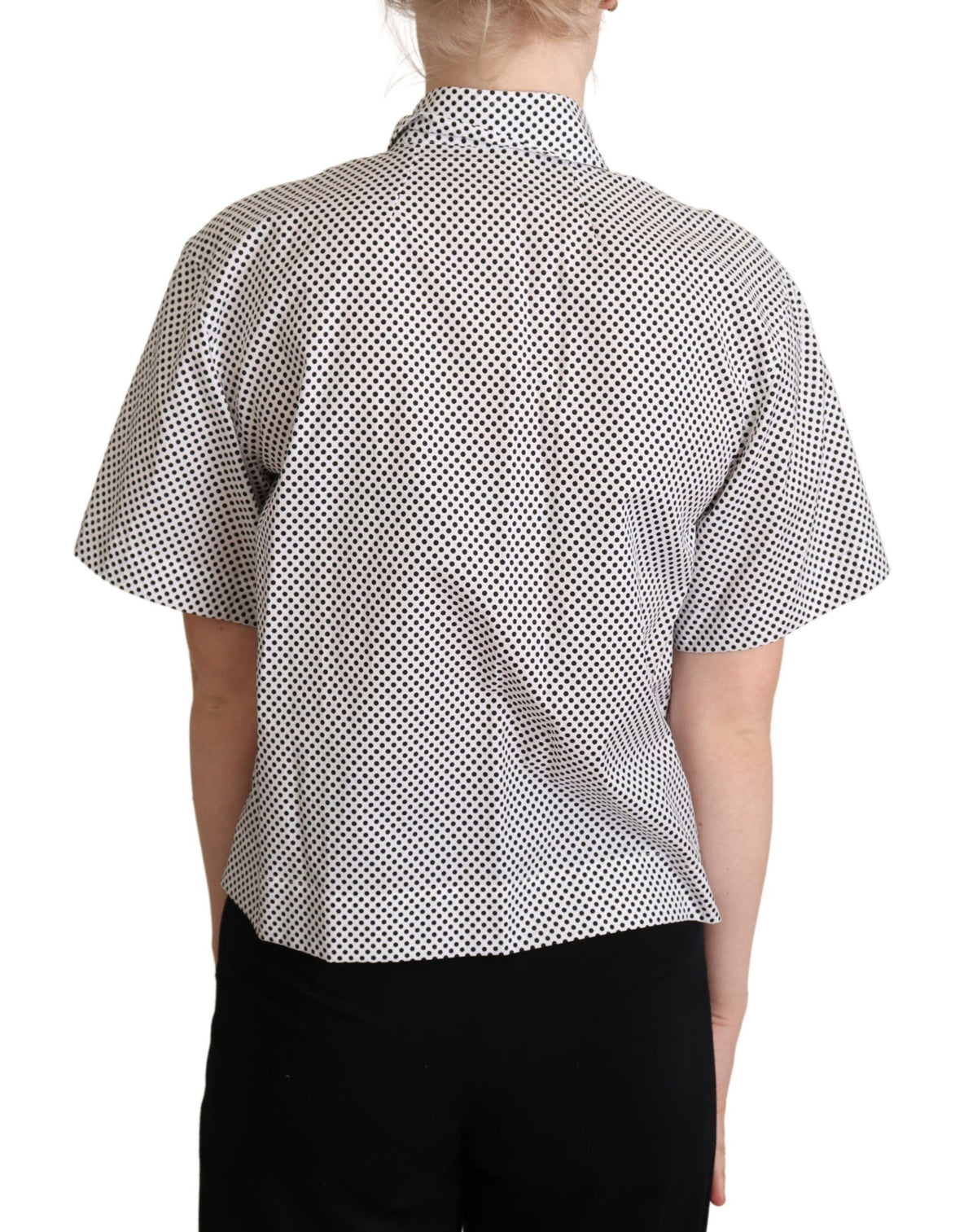 Chemise à col blanc et pois noirs de Dolce &amp; Gabbana
