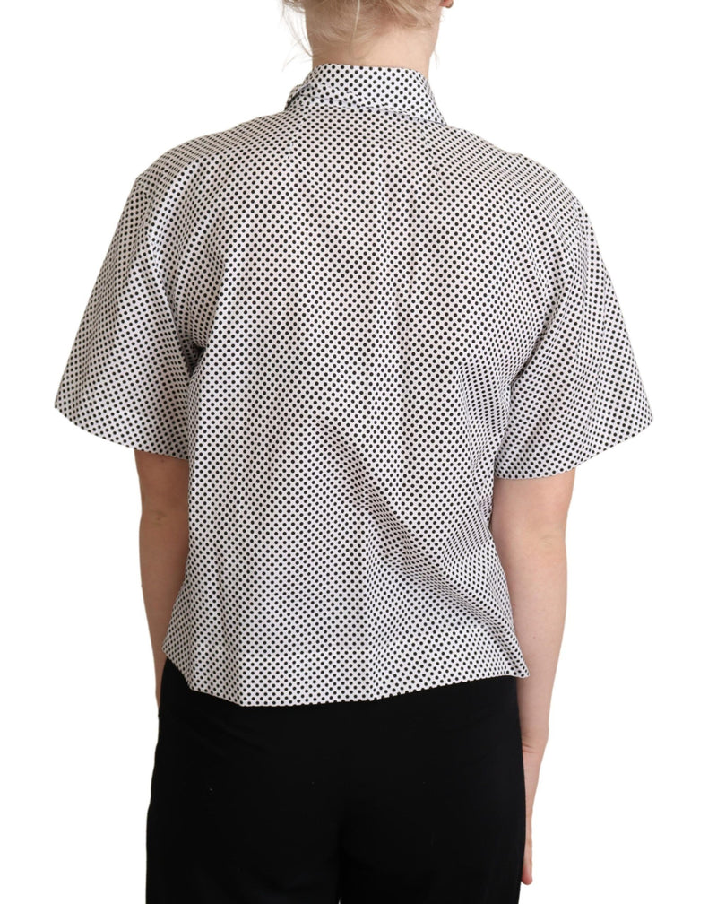 Chemise à col blanc et pois noirs de Dolce &amp; Gabbana