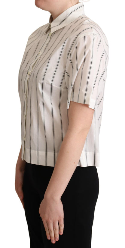 Chemise à col blanc et rayures noires Dolce & Gabbana