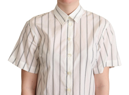Chemise à col blanc et rayures noires Dolce & Gabbana
