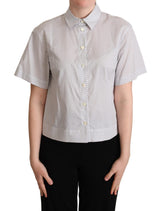 Chemise à col boutonné à pois blancs et gris de Dolce &amp; Gabbana