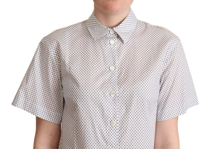Chemise à col boutonné à pois blancs et gris de Dolce & Gabbana