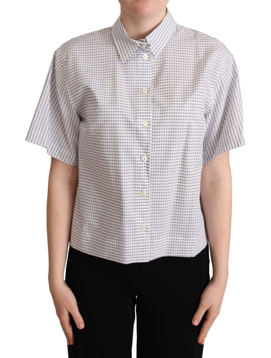 Dolce & Gabbana wit blouse met kraag en polkadotmotief