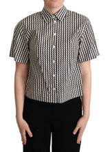 Chemise à motifs fantaisie blanche et noire de Dolce &amp; Gabbana