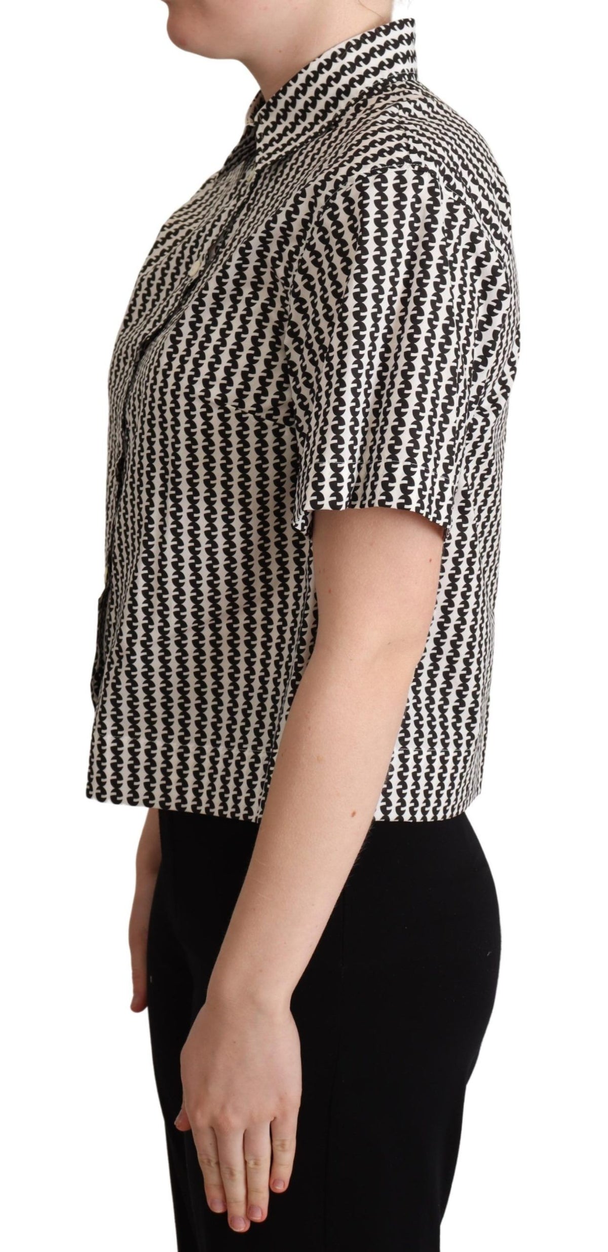 Chemise à motifs fantaisie blanche et noire de Dolce &amp; Gabbana