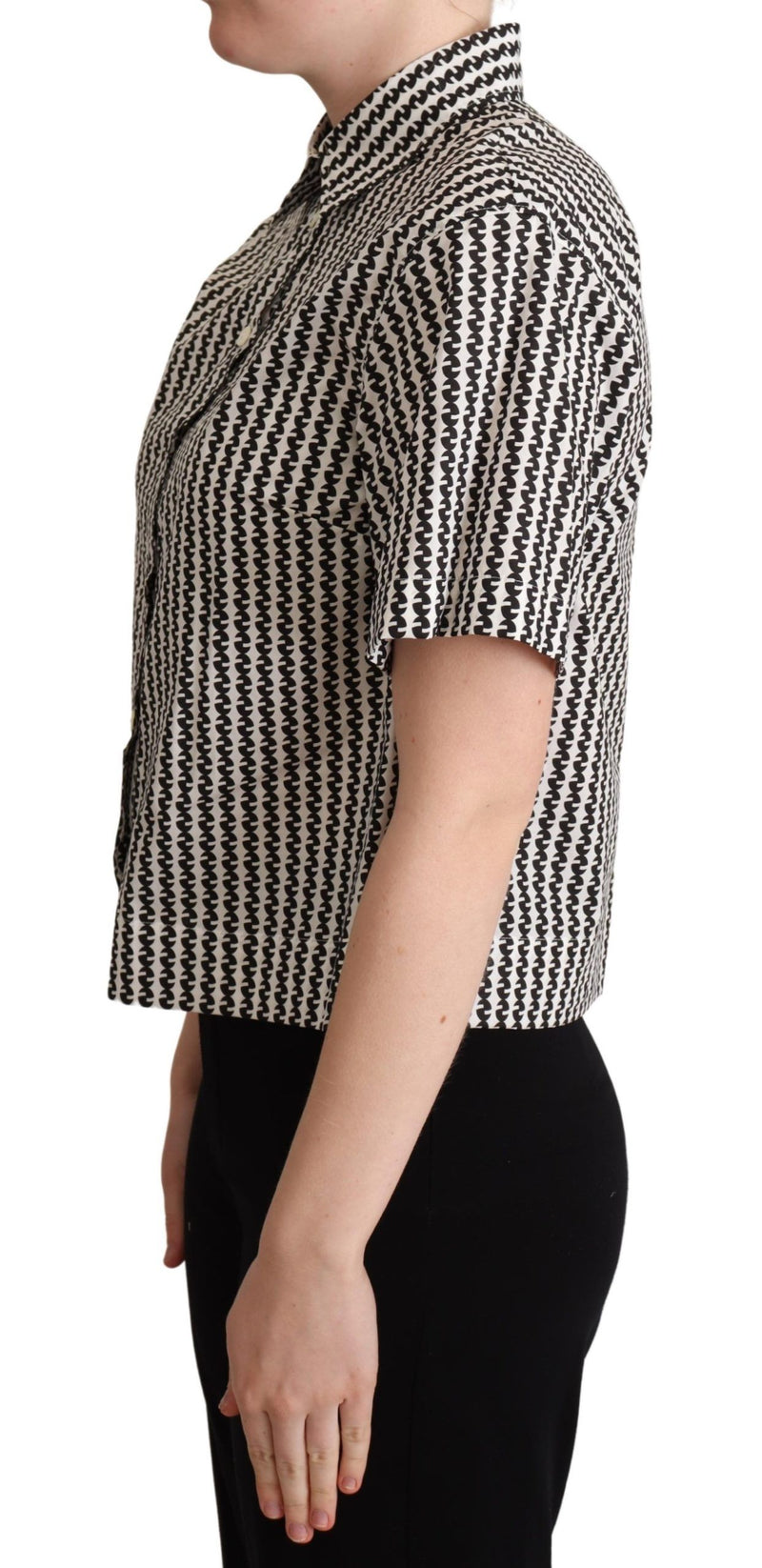 Chemise à motifs fantaisie blanche et noire de Dolce &amp; Gabbana