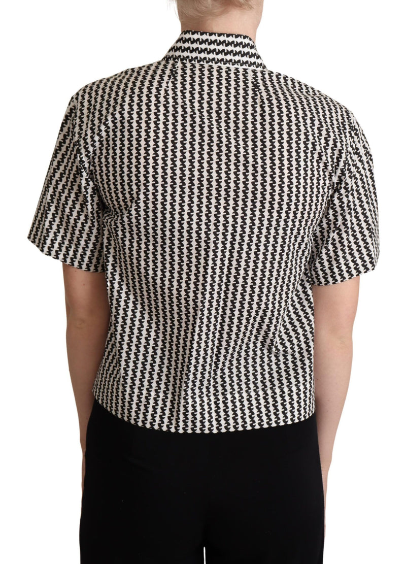 Chemise à motifs fantaisie blanche et noire de Dolce &amp; Gabbana